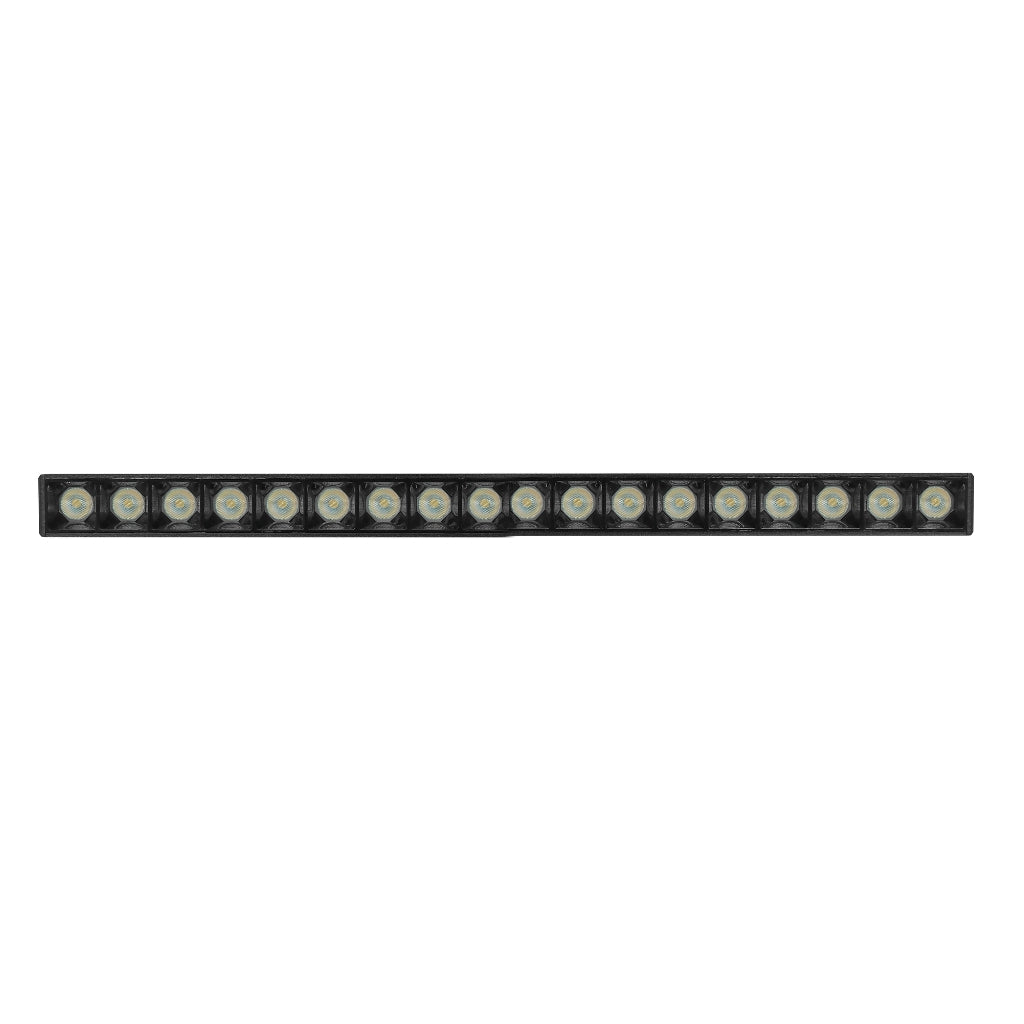 Luminario tipo rectangular puntual 18W 24° 18 cuerpos ópticos 48V cambio de color de luz vía app o iterruptor físico de cálido a frío - 2700K - 4100K - 5500K, para riel magnético de iLumileds