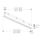 Luminario tipo rectangular puntual 18W 24° 18 cuerpos ópticos 48V cambio de color de luz vía app o iterruptor físico de cálido a frío - 2700K - 4100K - 5500K, para riel magnético de iLumileds