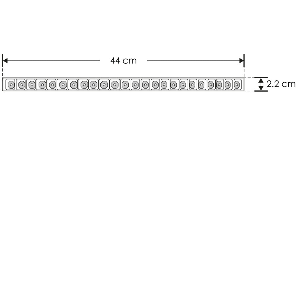 Luminario tipo rectangular puntual 24W 24° 24 cuerpos ópticos 48V cambio de color de luz vía app o iterruptor físico de cálido a frío - 2700K - 4100K - 5500K, para riel magnético de iLumileds