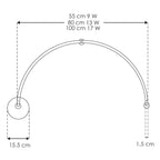 Luminario semi-circular RUB CUBE  luz indirecta 9W luz cálida (3000K) 100-240V, acabado negro, incluye accesorios para fijación y conexión de iLumileds