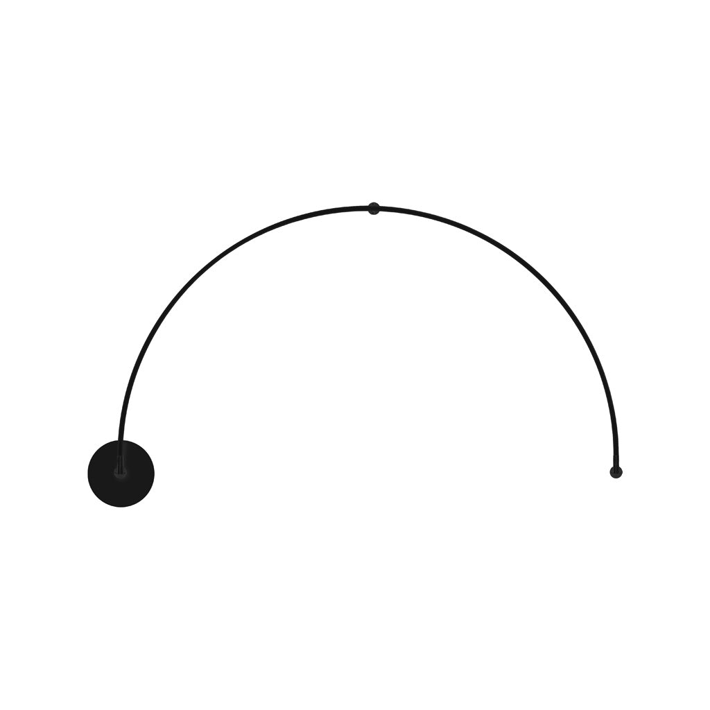 Luminario semi-circular RUB CUBE  luz indirecta 17W luz cálida (3000K) 100-240V, acabado negro, incluye accesorios para fijación y conexión de iLumileds