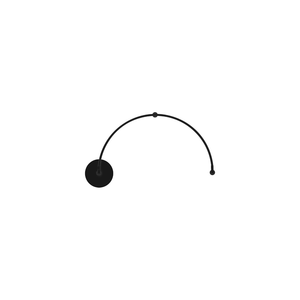 Luminario semi-circular RUB CUBE  luz indirecta 9W luz cálida (3000K) 100-240V, acabado negro, incluye accesorios para fijación y conexión de iLumileds
