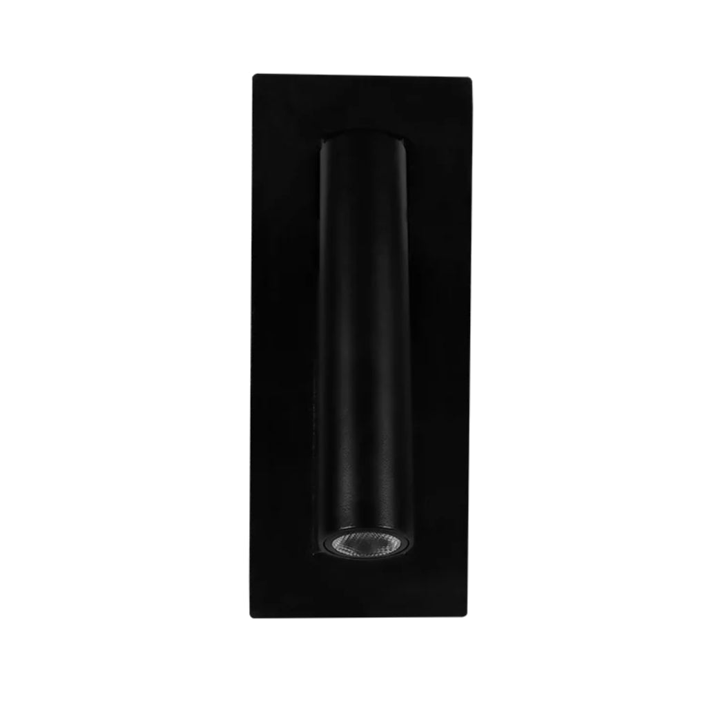 Luminario de lectura para empotrar en muro 2W 30° luz cálida (3000K), acabado negro, incluye apagador de iLumileds