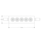 Luminario rectangular puntual 10W 36° bajo deslumbramiento, acabado blanco con 5 cuerpos con chips marca Osram 85-277V de iLumileds