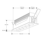 Luminario rectangular puntual 10W 36° bajo deslumbramiento, acabado blanco con 5 cuerpos con chips marca Osram 85-277V de iLumileds