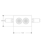 Luminario rectangular puntual 4W 36° bajo deslumbramiento, acabado negro con 2 cuerpos con chips marca Osram 85-277V de iLumileds