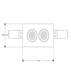 Luminario rectangular puntual 4W 36° bajo deslumbramiento, acabado blanco con 2 cuerpos con chips marca Osram 85-277V de iLumileds