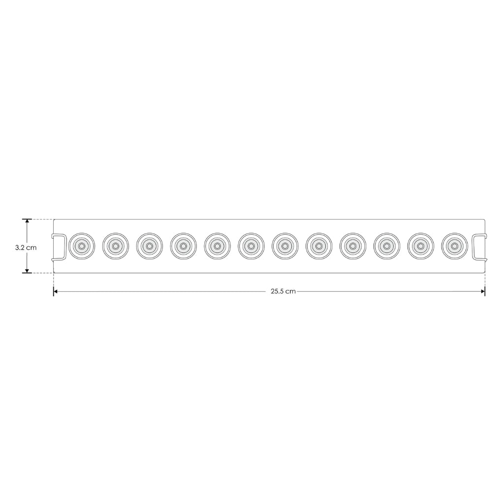 Luminario rectangular slim puntual 18W 36° CRI90 bajo deslumbramiento, todo blanco con 12 cuerpos, opciones color de luz 85-277V de iLumileds