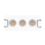 Luminario rectangular slim puntual 6W 36° CRI90 bajo deslumbramiento, todo blanco con 3 cuerpos, opciones color de luz 85-277V de iLumileds