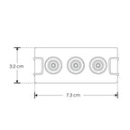 Luminario rectangular slim puntual 6W 36° CRI90 bajo deslumbramiento, todo blanco con 3 cuerpos, opciones color de luz 85-277V de iLumileds