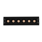 Luminario rectangular slim puntual 9W 36° CRI90 bajo deslumbramiento, todo negro con 6 cuerpos, opciones color de luz 85-277V de iLumileds