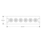 Luminario rectangular slim puntual 9W 36° CRI90 bajo deslumbramiento, todo negro con 6 cuerpos, opciones color de luz 85-277V de iLumileds