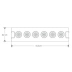 Luminario rectangular slim puntual 9W 36° CRI90 bajo deslumbramiento, todo blanco con 6 cuerpos, opciones color de luz 85-277V de iLumileds