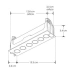 Luminario rectangular slim puntual 9W 36° CRI90 bajo deslumbramiento, todo blanco con 6 cuerpos, opciones color de luz 85-277V de iLumileds
