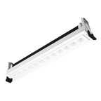 Luminario  rectangular dirigible slim puntual 18W 36° CRI90 bajo deslumbramiento, todo blanco con 12 cuerpos, opciones color de luz 85-277V de iLumileds
