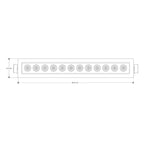Luminario  rectangular dirigible slim puntual 18W 36° CRI90 bajo deslumbramiento, todo blanco con 12 cuerpos, opciones color de luz 85-277V de iLumileds