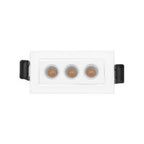 Luminario rectangular dirigible slim puntual 6W 36° CRI90 bajo deslumbramiento, todo blanco con 3 cuerpos, opciones color de luz 85-277V de iLumileds