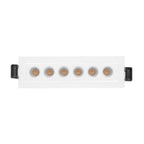 Luminario rectangular dirigible slim puntual 9W 36° CRI90 bajo deslumbramiento, todo blanco con 6 cuerpos, opciones color de luz 85-277V de iLumileds