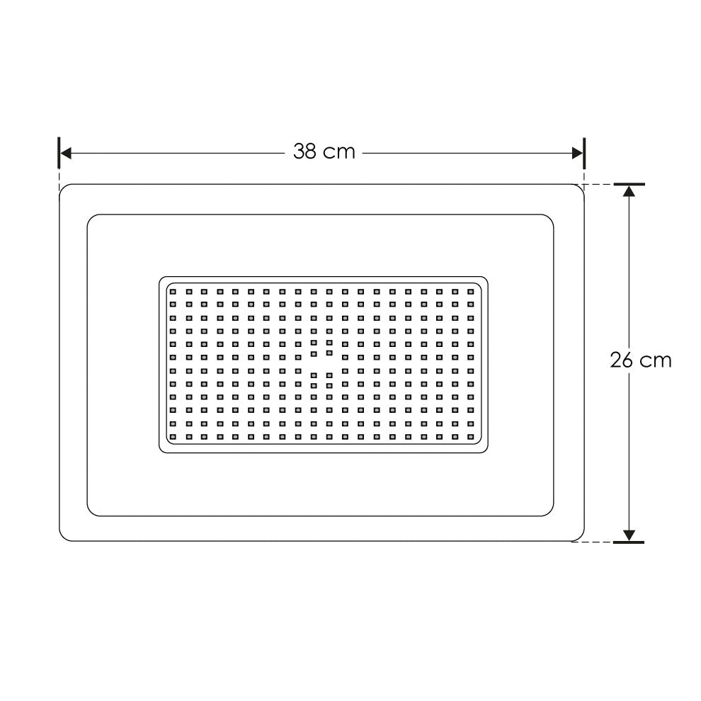Reflector plano LED 300W luz fría 120° 100-240V IP65 de iLumileds