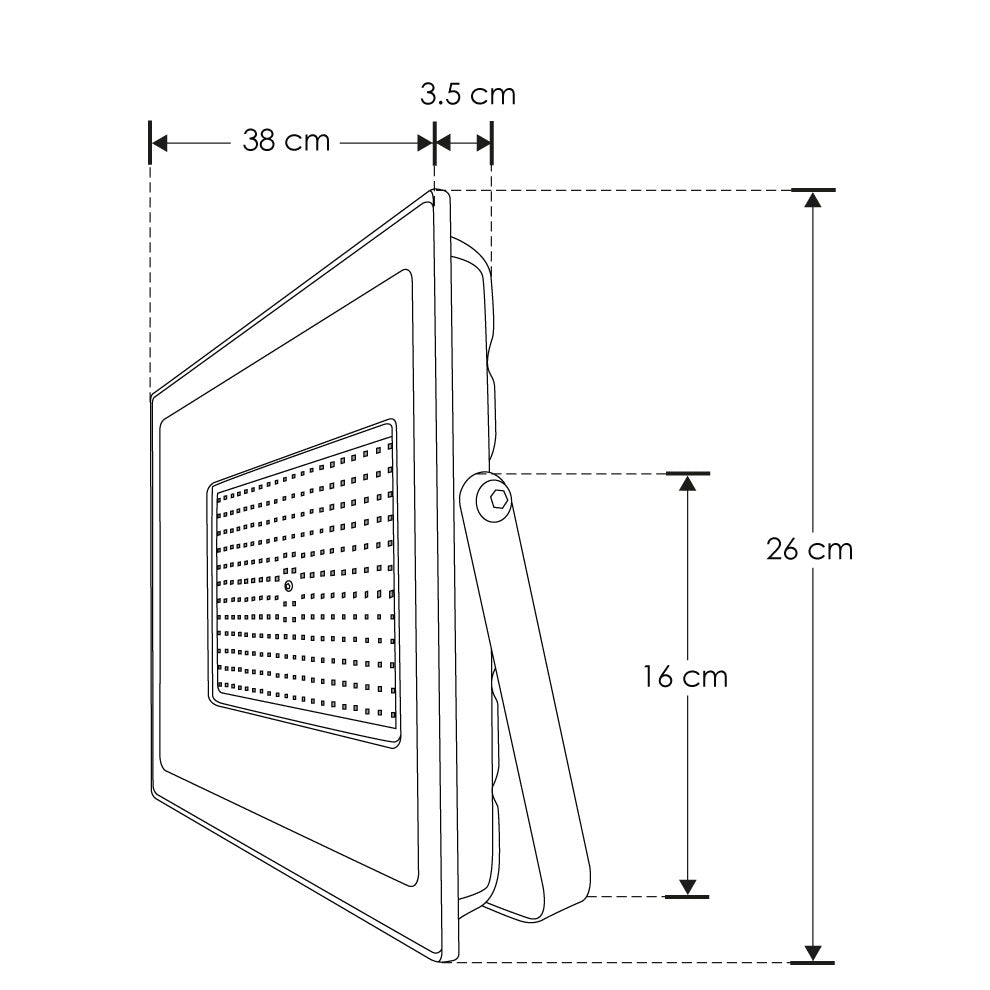 Reflector plano LED 300W luz fría 120° 100-240V IP65 de iLumileds