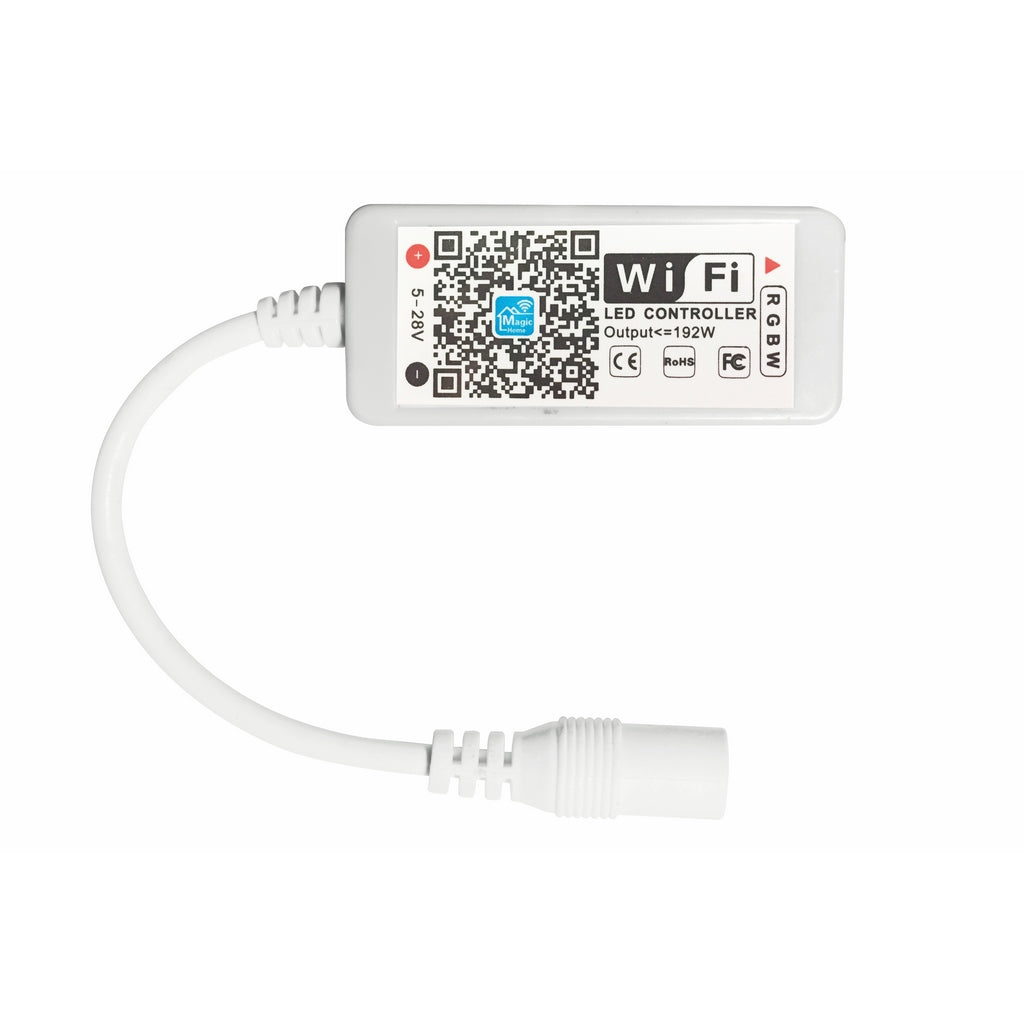 Control inalámbrico vía WIFI para tira LED RGBW controla con tu smartphone, alimentación 5-28Vcc conecta hasta 84W/12Vcc - 96W-24Vcc de iLumileds