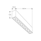 Luminario rectangular sobreponer puntual 20W 36° CRI90 bajo deslumbramiento, todo negro con 10 cuerpos, opciones color de luz 85-277V de iLumileds