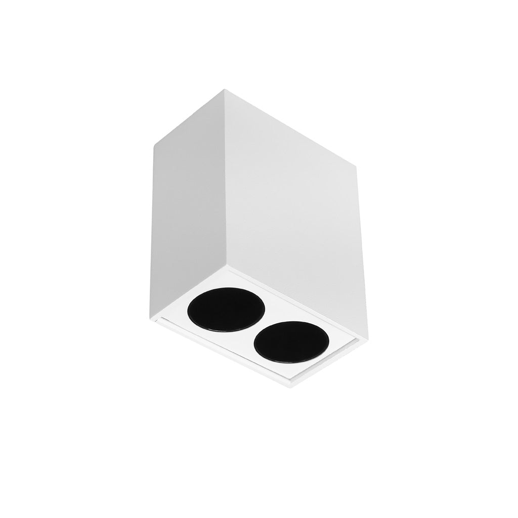 Luminario rectangular sobreponer puntual 4W 36° CRI90 bajo deslumbramiento, todo blanco con 2 cuerpos, opciones color de luz 85-277V de iLumileds