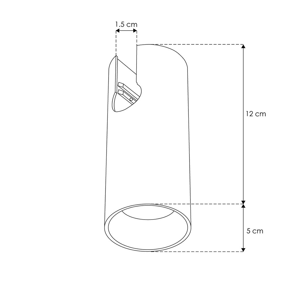 Cilíndro LED fijación superior 12W 36° 24Vcc, opciones color de luz cálido (3000K) y neutro (4100K), sistema REVERSI de iLumileds