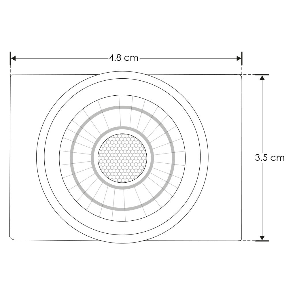 Luminario cuadrado con arillo antideslumbrante 6W 30° luz cálida (3000K) 48V cc para mini riel magnético de iLumileds
