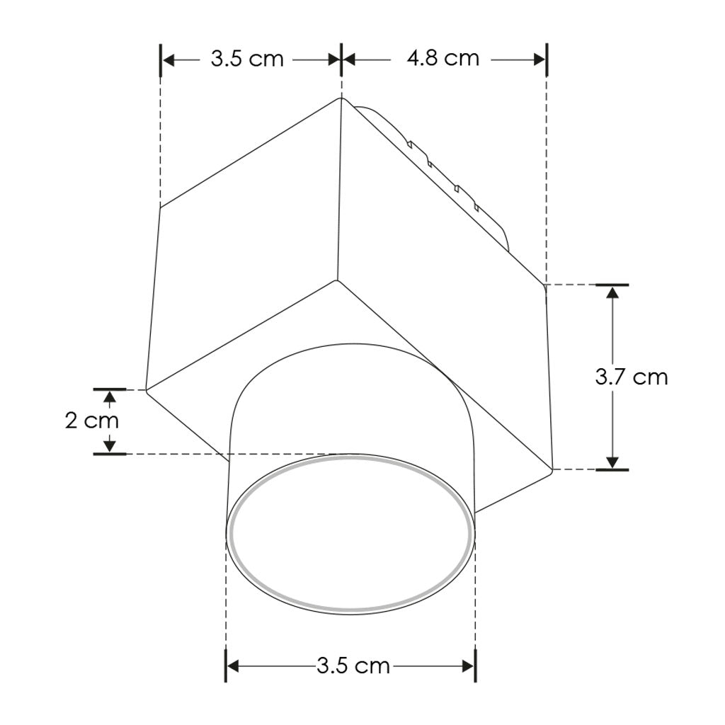 Luminario cuadrado con difusor esmerilado 6W 30° luz cálida (3000K) 48V cc para mini riel magnético de iLumileds