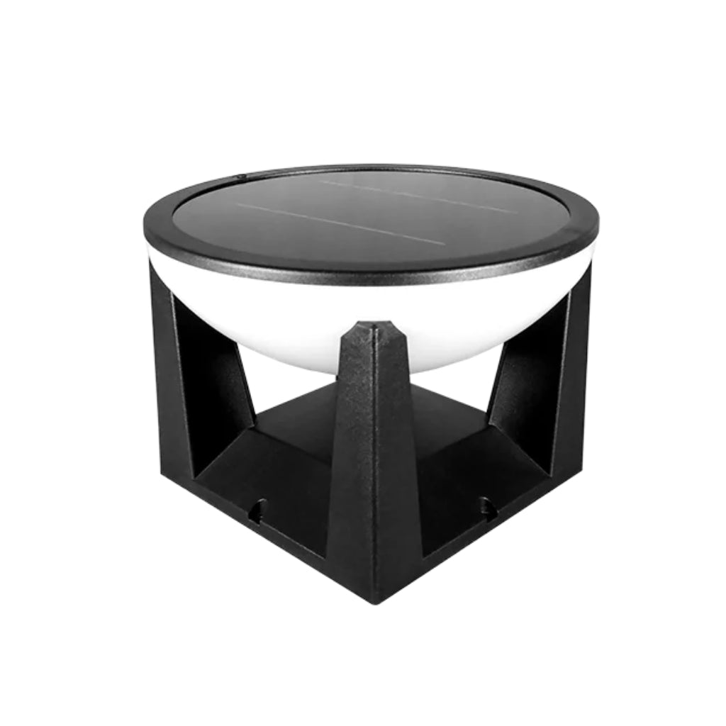 Bolardo solar luz difusa con color de luz ajustable (cálido - 3000K - 700lm / frío - 6000K - 900lm), de policarponato acabado negro de iLumileds