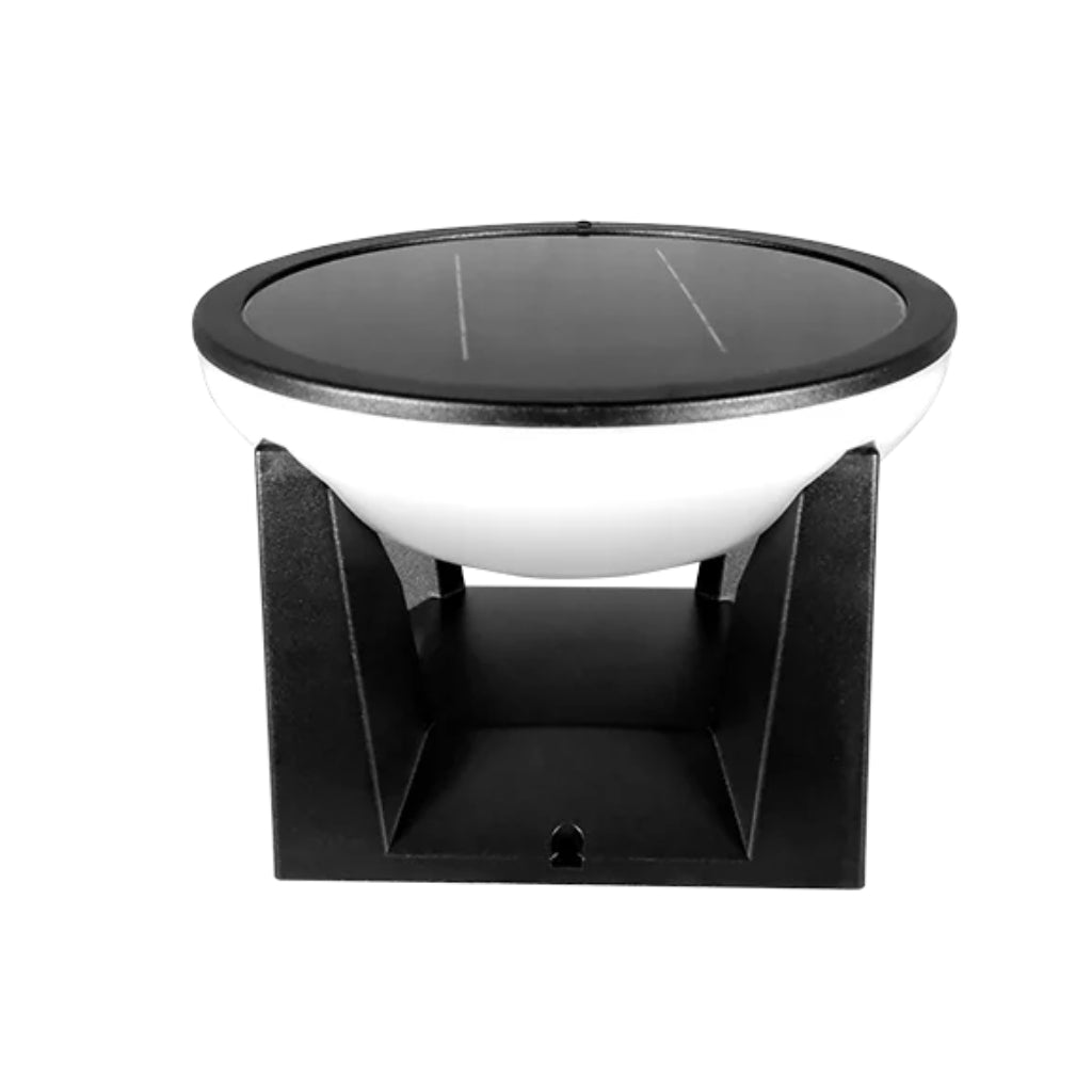 Bolardo solar luz difusa con color de luz ajustable (cálido - 3000K - 700lm / frío - 6000K - 900lm), de policarponato acabado negro de iLumileds
