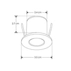 Mini Downlights (Ø3.5cm)  1W 30°, fabricado en policarbonato acabado blanco o negro, 100 - 240 V de iLumileds