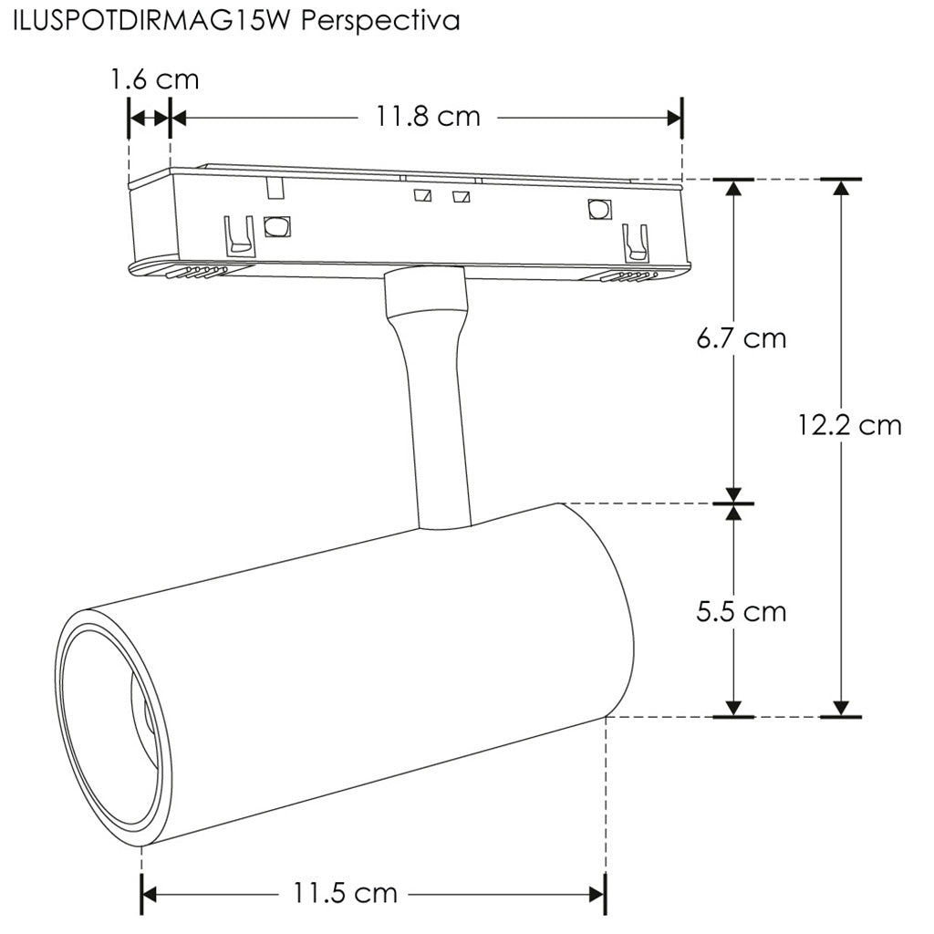 Proyector magnético dirigible 15W 24° CRI:90 48Vcc luz neutro cálido de iLumileds