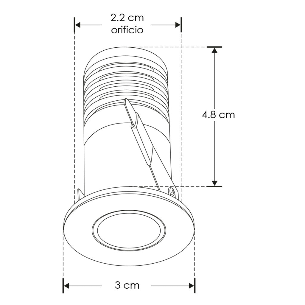 Mini spot negro para empotrar 3W 8° 85-265V opciones color de luz de iLumileds