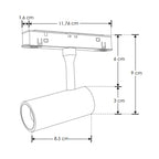 Proyector magnético dirigible 7W 24° CRI:90 48Vcc, acabado dorado, cambio de color de luz vía app o interruptor físico de cálido a frío - 2700K - 4100K - 5500K, de iLumileds