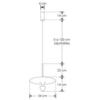 Luminario Cisne suspender luz directa - indirecta Ø34cm acabado negro con difusor blanco 12W luz cálida de iLumileds