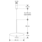 Luminario Degaz para suspender plano luz indirecta Ø40cm acabado negro con difusor blanco 10W luz cálida de iLumileds