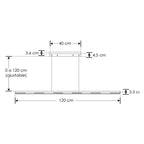 Luminario suspender 25w con 6 cuerpos ópticos 36° 120cm acabado negro opción color de luz de iLumileds