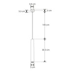 Luminario suspender cilíndrico 6W 36° luz cálida (3000K) 48V cc para mini riel magnético de iLumileds