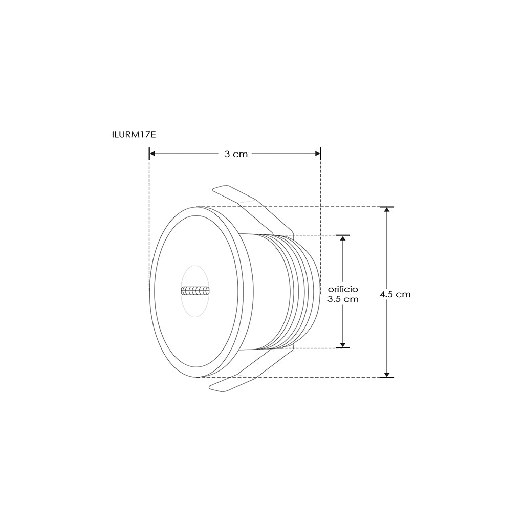 Luminario circular de cortesía con ovalo estrecho de luz para empotrar en muro 2.5W luz cálida (3000K) de iLumileds