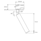 Proyector cilíndrico (15cm) dirigible 5W 35° 85-265V acabado negro para riel eléctrico de iLumileds