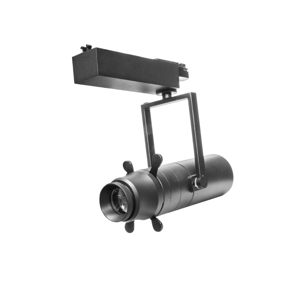 Luminario elipsoidal dirigible y ajustable con cortadores de luz 30W color de luz 2700K a 6500K y atenuable para riel electrificado de iLumileds
