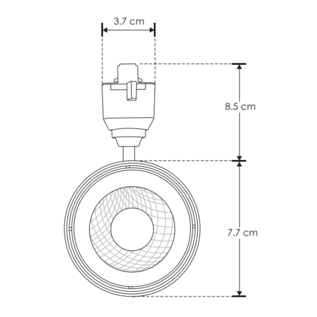 Proyector para riel electrificado 30W 35° acabado negro, color de luz seleccionable con switch (cálido - 3000K, neutro - 4000K, frío 6000K) 85-265V de iLumileds