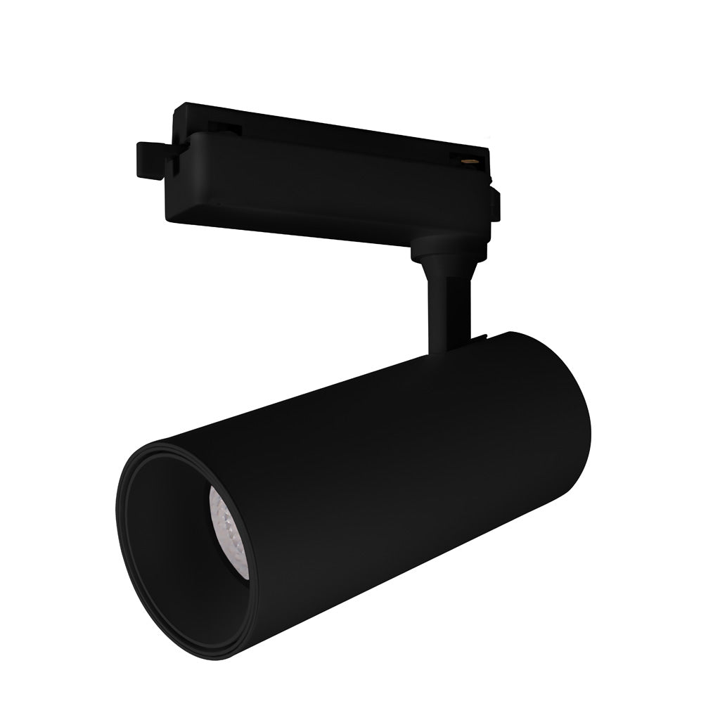 Proyector para riel electrificado 30W 35° acabado negro, color de luz seleccionable con switch (cálido - 3000K, neutro - 4000K, frío 6000K) 85-265V de iLumileds