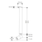 Proyector cilíndrico dirigible con brazo de 50cm con base GU10 acabado negro para riel eléctrico de iLumileds