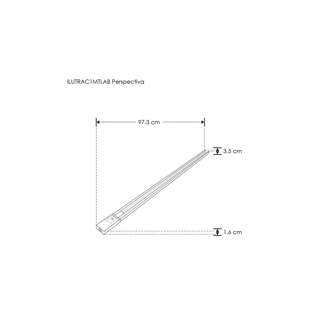Riel electrificado de 1 circuito 97.3cm de largo fabricado en aluminio, 85-265V de iLumileds