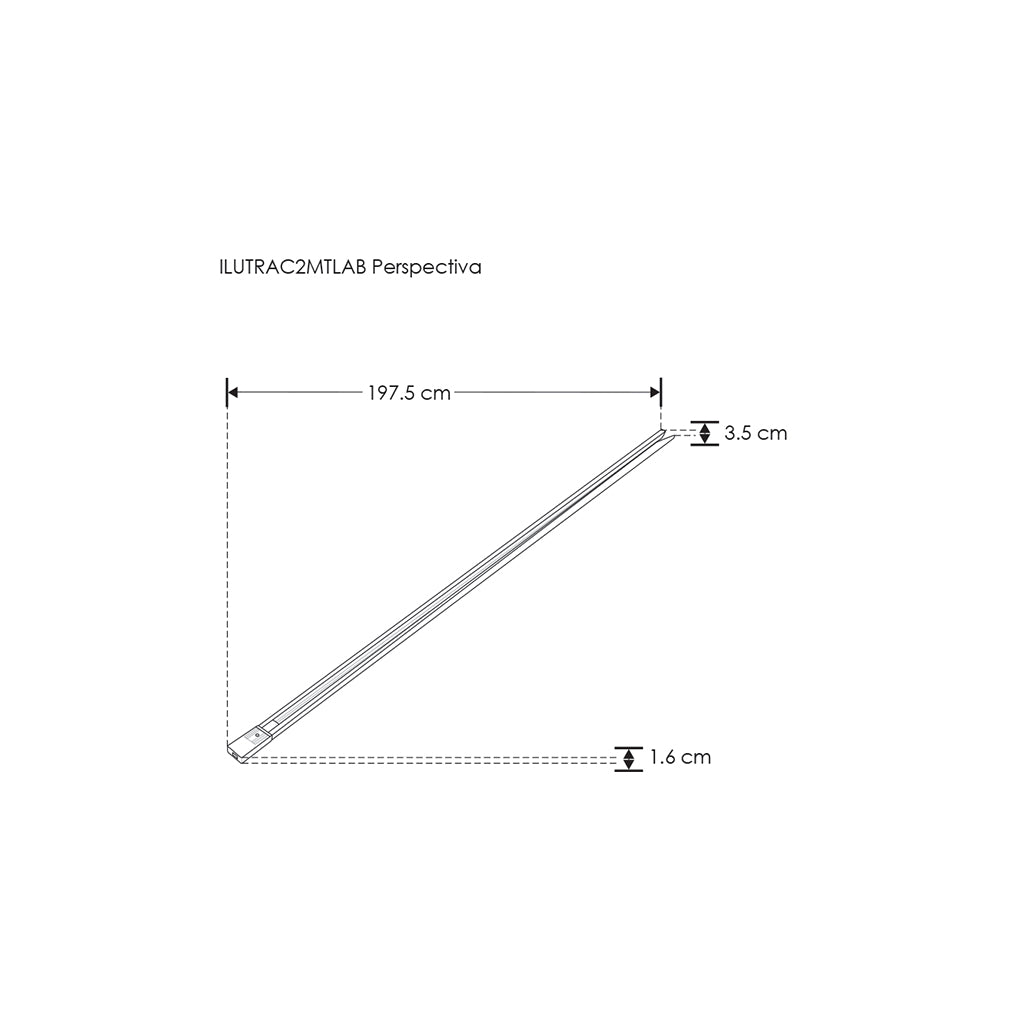 Riel electrificado de 1 circuito 197.5cm de largo fabricado en aluminio, 85-265V de iLumileds
