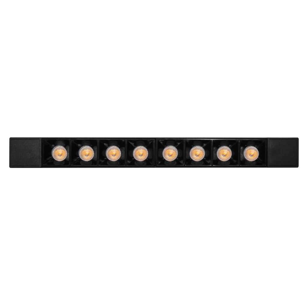 Luminario lineal 20W 36° con 8 cuerpos ópticos para riel electrificado luz neutro cálido (3000K), 110-240V de iLumileds
