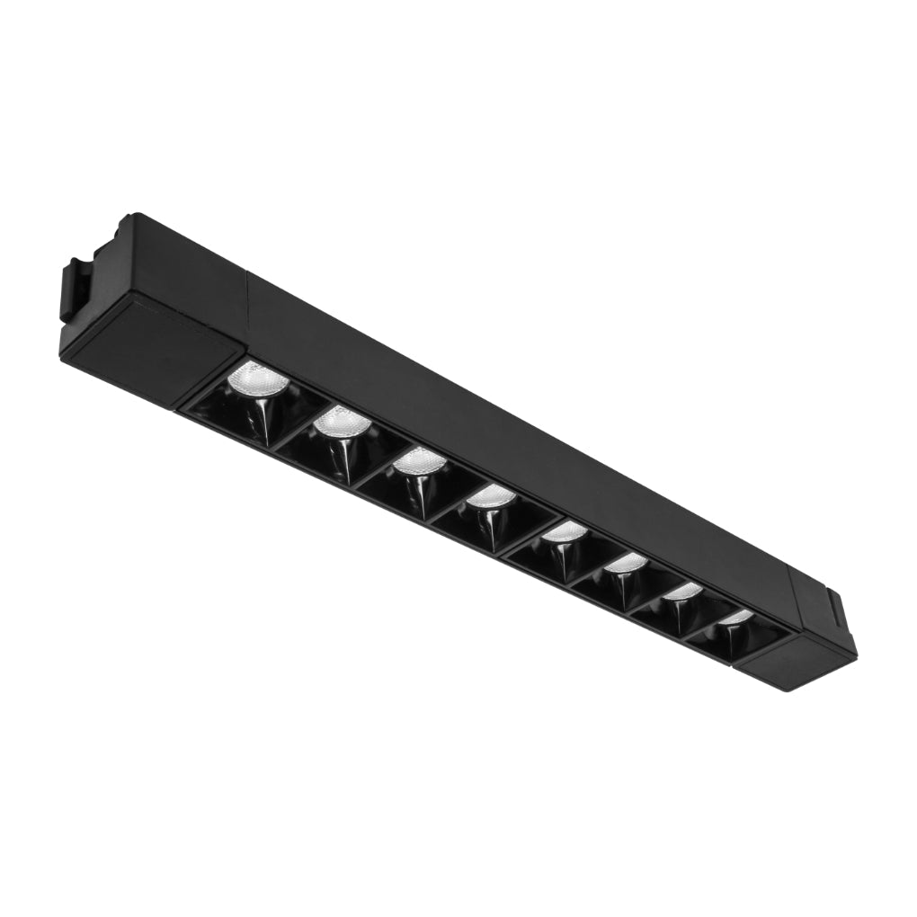 Luminario lineal 20W 36° con 8 cuerpos ópticos para riel electrificado luz neutro cálido (3000K), 110-240V de iLumileds